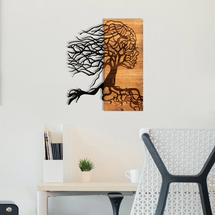 Wallity Nefes - Accesorio decorativo de pared en Negro y Nogal